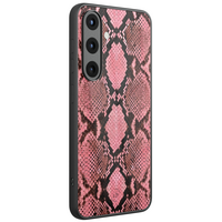 Leuke Telefoonhoesjes Samsung Galaxy S26 hoesje glas - Slangenprint roze