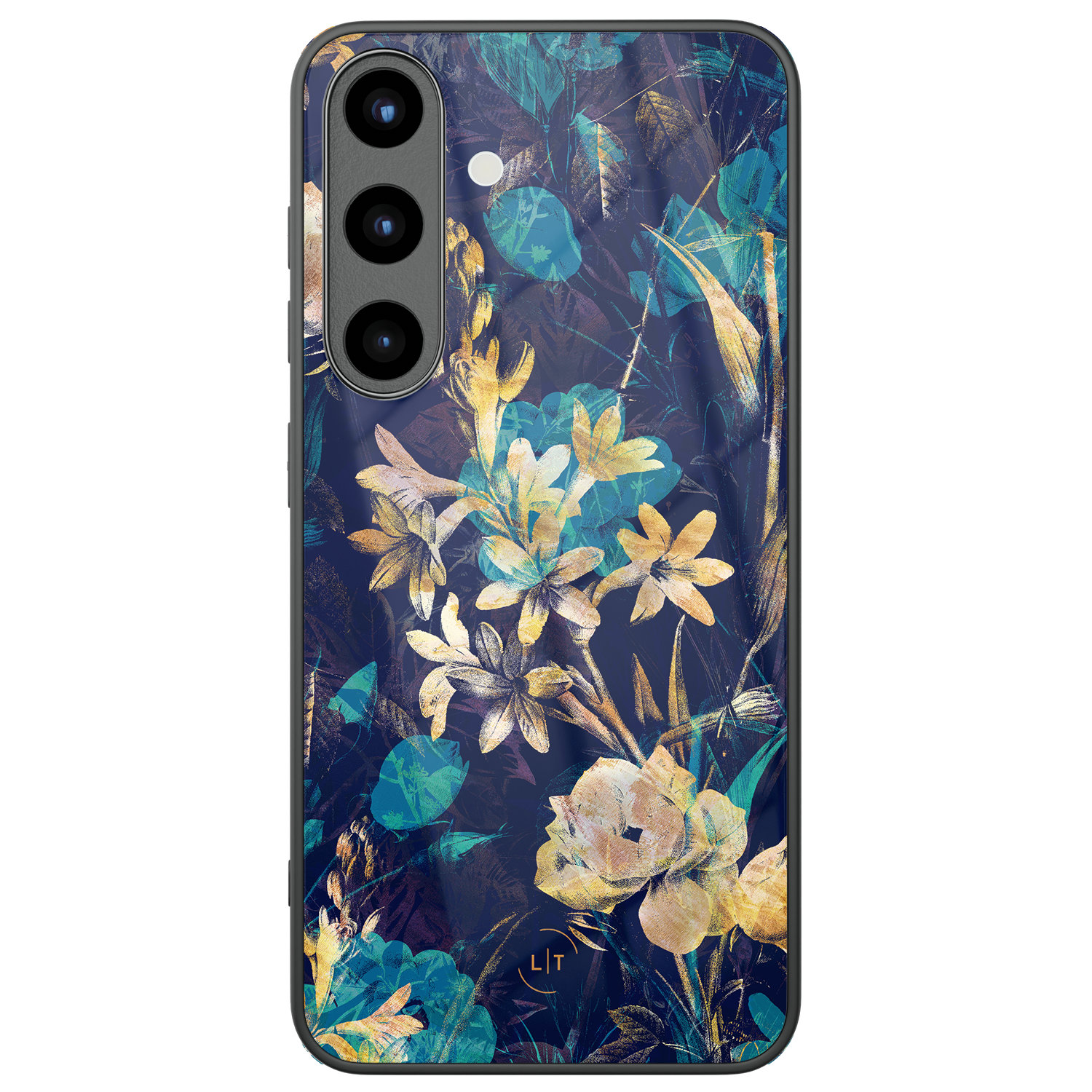 Leuke Telefoonhoesjes Samsung Galaxy S26 hoesje glas - Bloemen turquoise