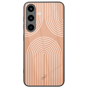 Leuke Telefoonhoesjes Samsung Galaxy S26 hoesje glas - Peach geometry