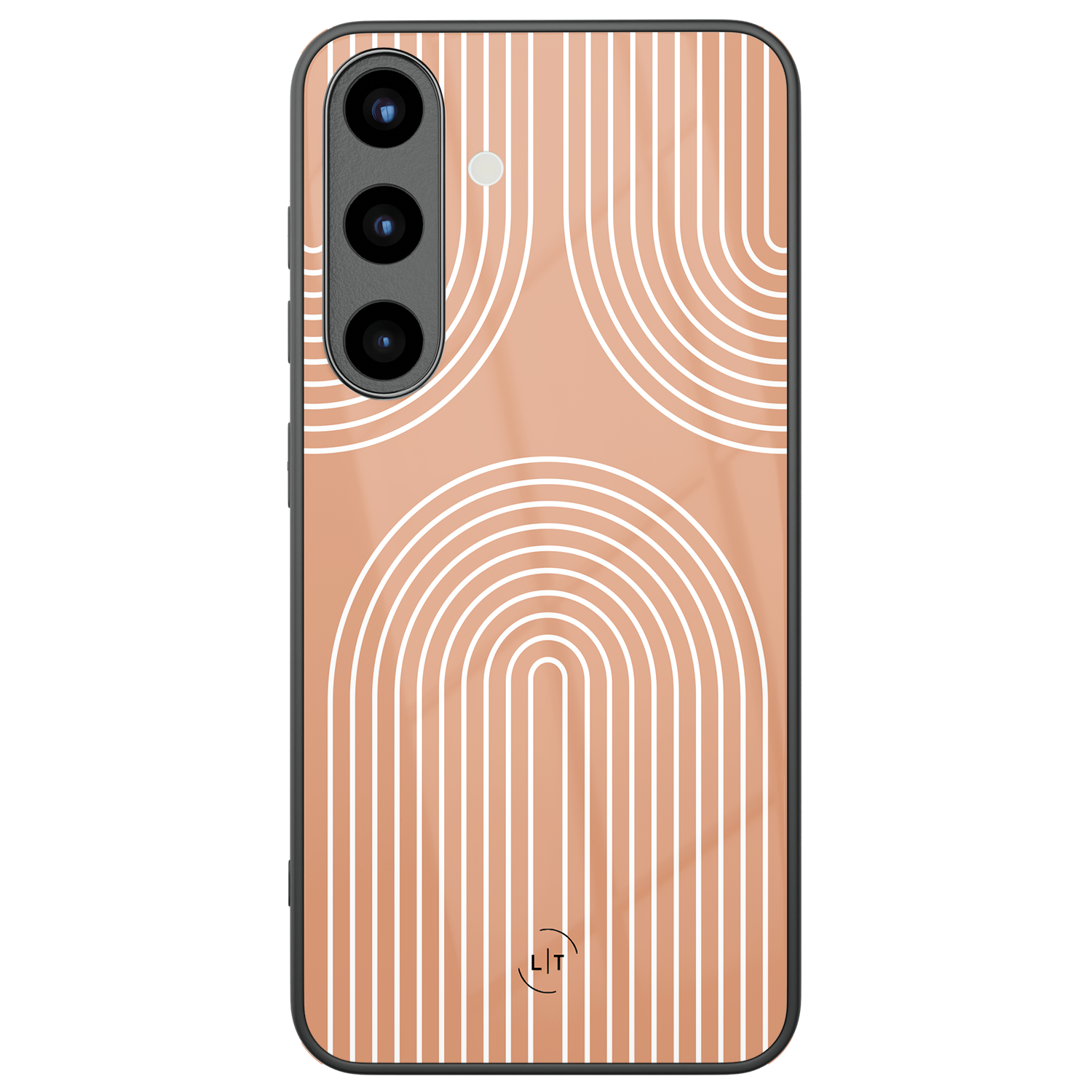 Leuke Telefoonhoesjes Samsung Galaxy S26 hoesje glas - Peach geometry