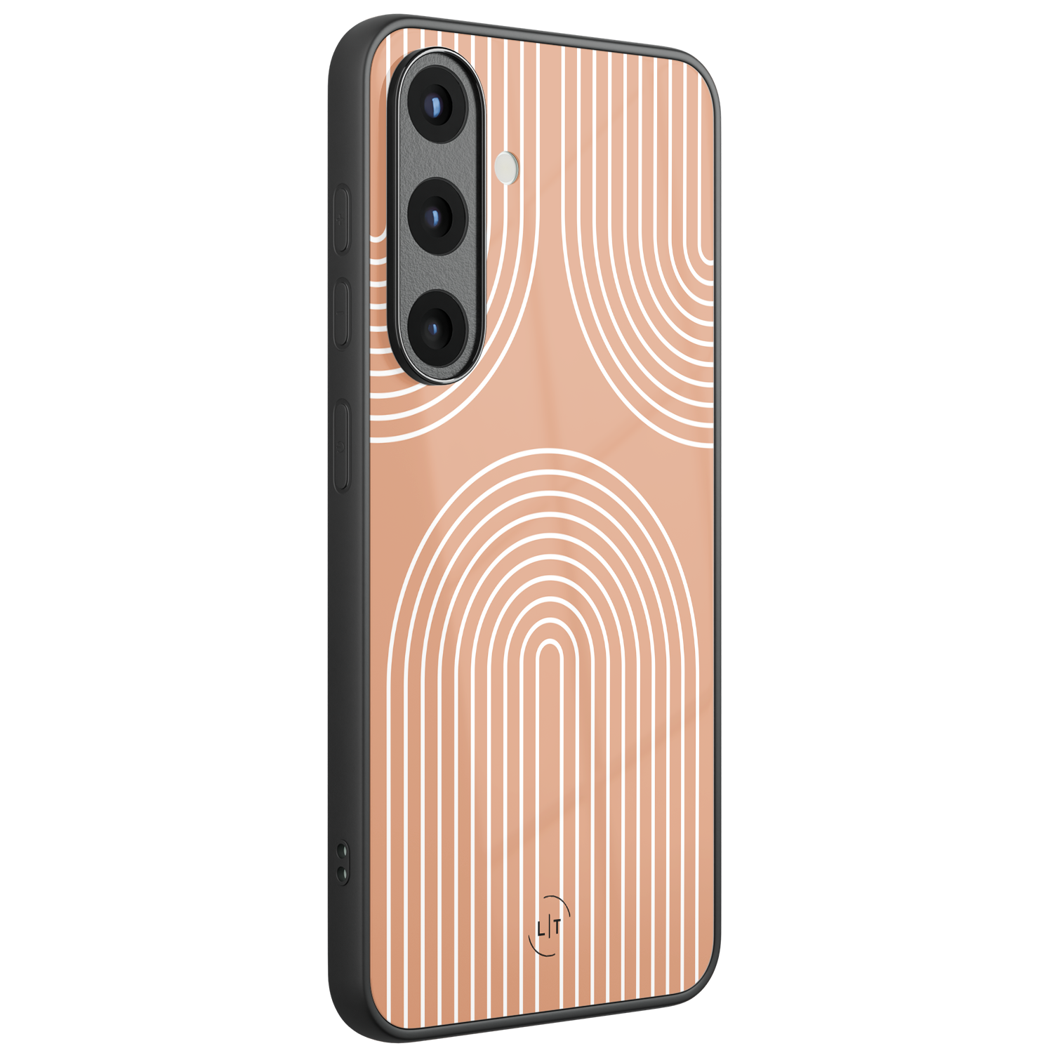 Leuke Telefoonhoesjes Samsung Galaxy S26 hoesje glas - Peach geometry