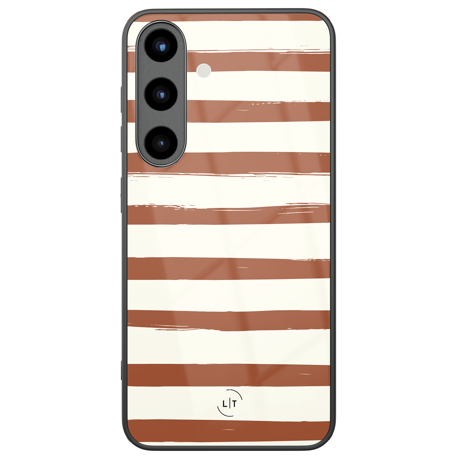 Leuke Telefoonhoesjes Samsung Galaxy S26 hoesje glas - Terracotta stripes
