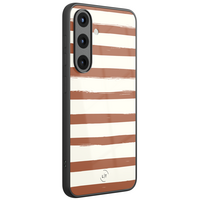 Leuke Telefoonhoesjes Samsung Galaxy S26 hoesje glas - Terracotta stripes