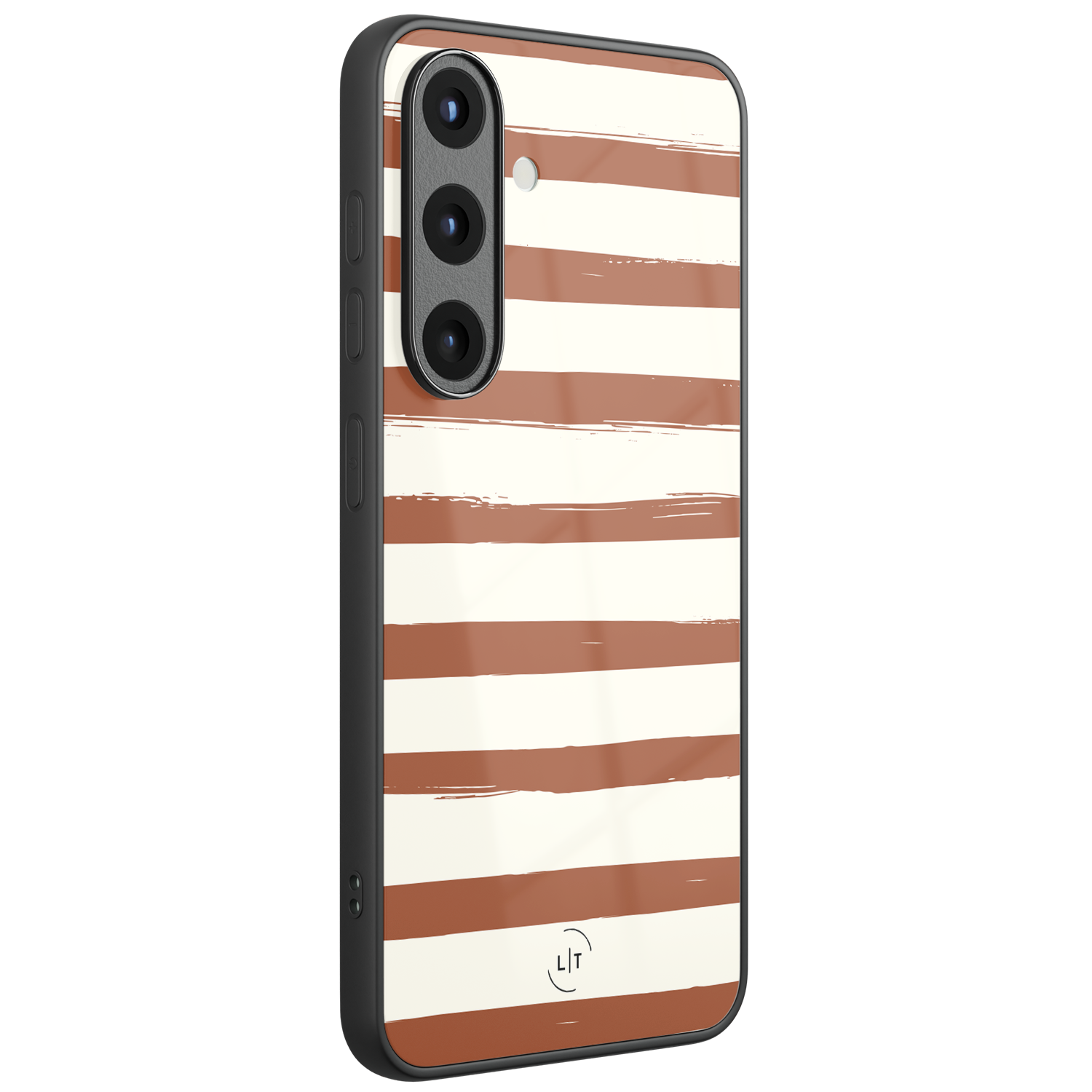 Leuke Telefoonhoesjes Samsung Galaxy S26 hoesje glas - Terracotta stripes