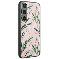 Leuke Telefoonhoesjes Samsung Galaxy S26 hoesje glas - Pink botanical