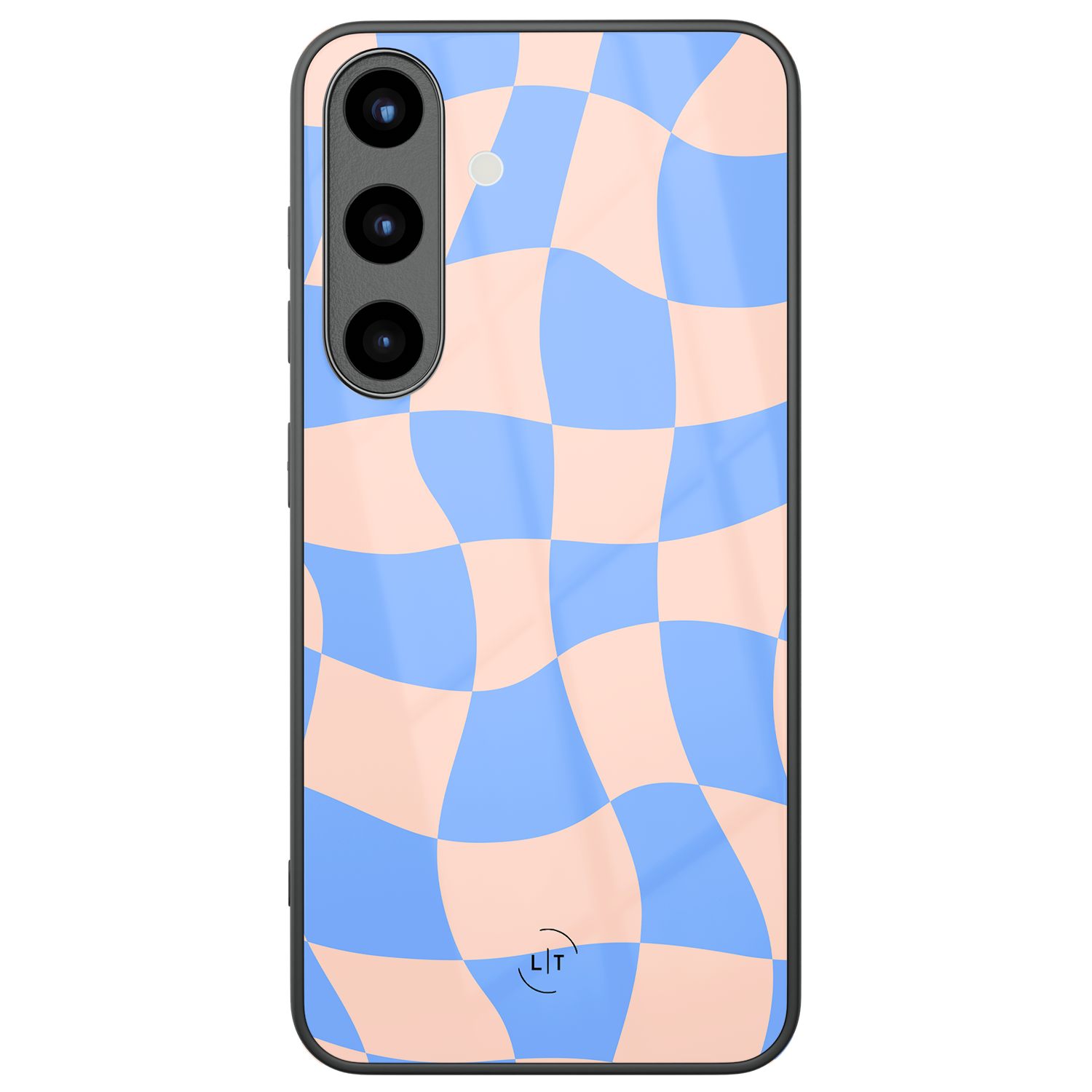 Leuke Telefoonhoesjes Samsung Galaxy S26 hoesje glas - Wavy checkboard