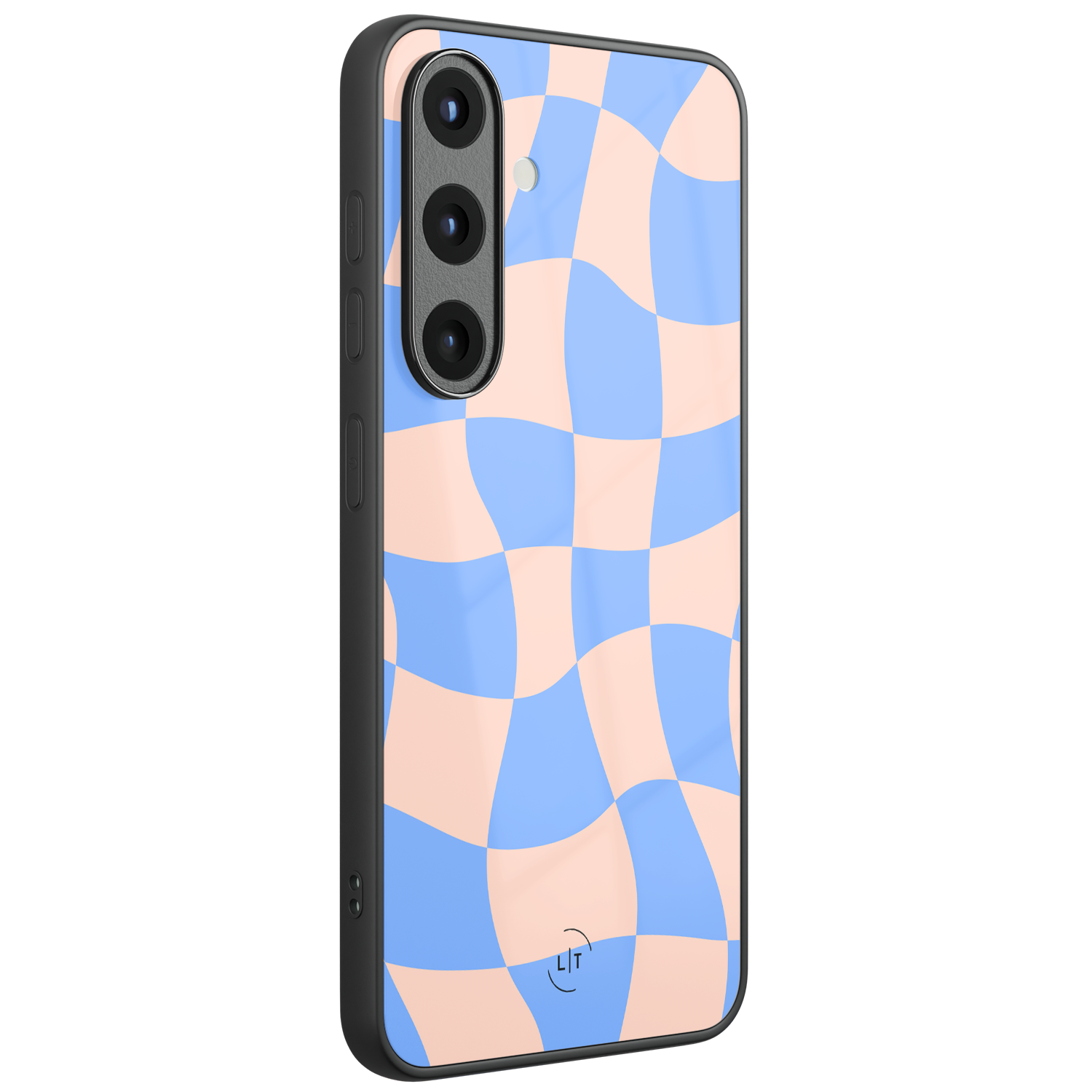 Leuke Telefoonhoesjes Samsung Galaxy S26 hoesje glas - Wavy checkboard