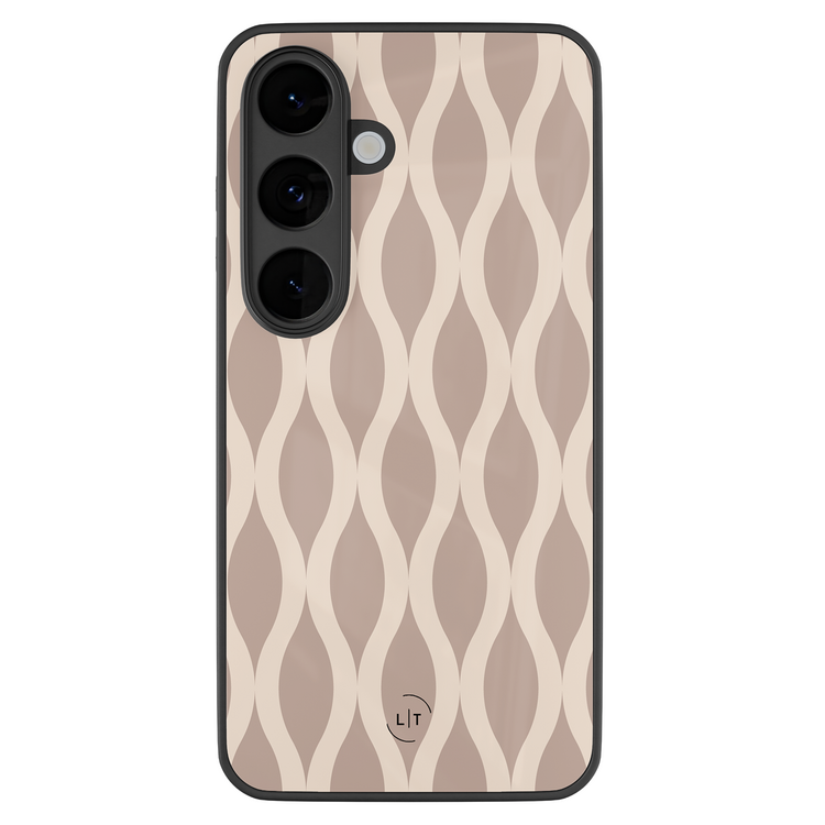 Leuke Telefoonhoesjes Samsung Galaxy S26 hoesje glas - Abstract beige