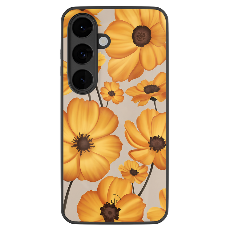 Leuke Telefoonhoesjes Samsung Galaxy S26 hoesje glas - Golden bloom