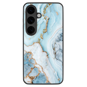 Leuke Telefoonhoesjes Samsung Galaxy S26 hoesje glas - Marmer babyblauw