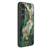 Leuke Telefoonhoesjes Samsung Galaxy S26 hoesje glas - Marmer groen goud