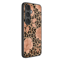 Leuke Telefoonhoesjes Samsung Galaxy S26 hoesje glas - Leo flowers