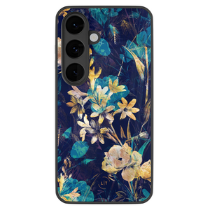 Leuke Telefoonhoesjes Samsung Galaxy S26 hoesje glas - Bloemen turquoise