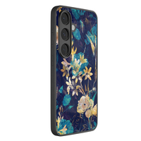 Leuke Telefoonhoesjes Samsung Galaxy S26 hoesje glas - Bloemen turquoise