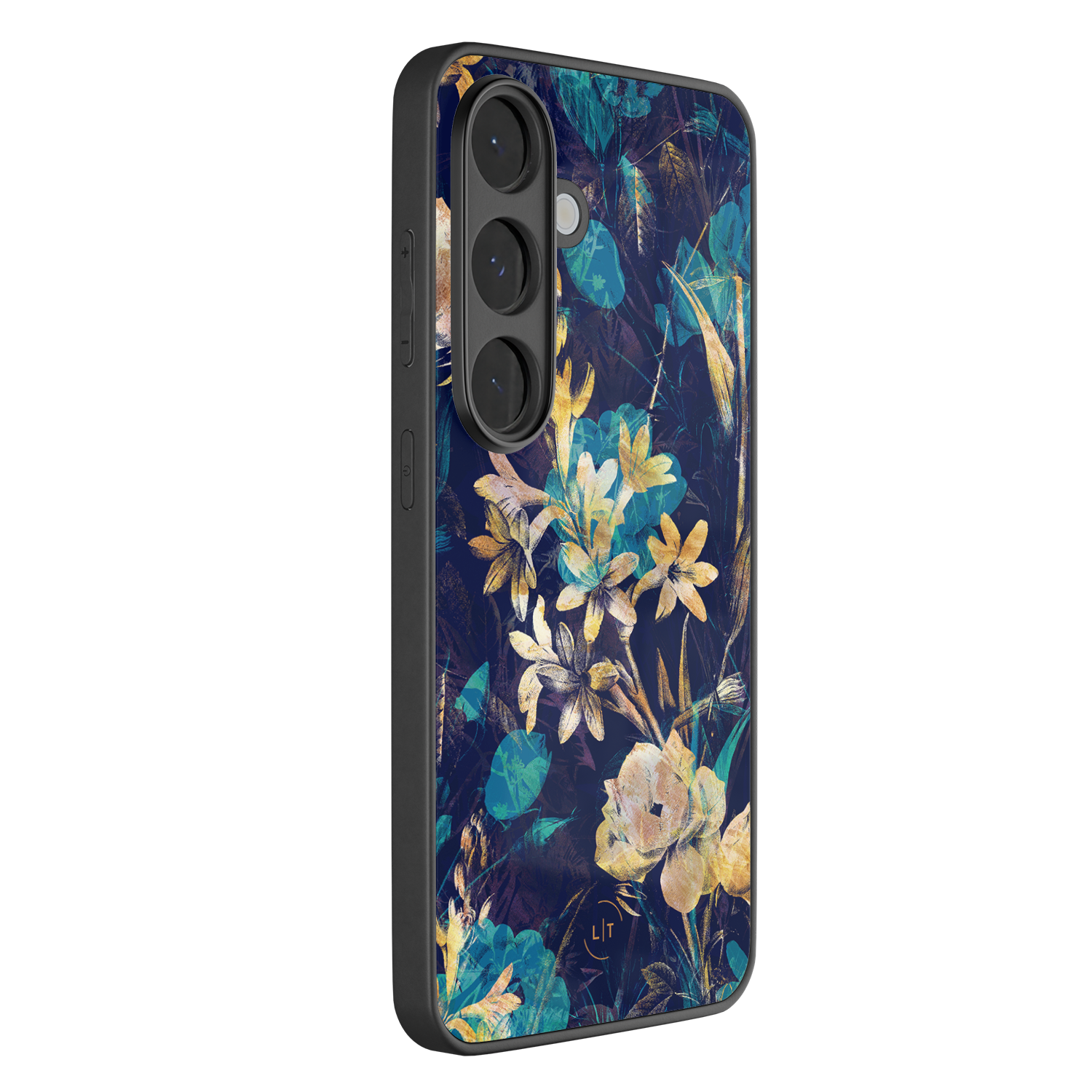 Leuke Telefoonhoesjes Samsung Galaxy S26 hoesje glas - Bloemen turquoise