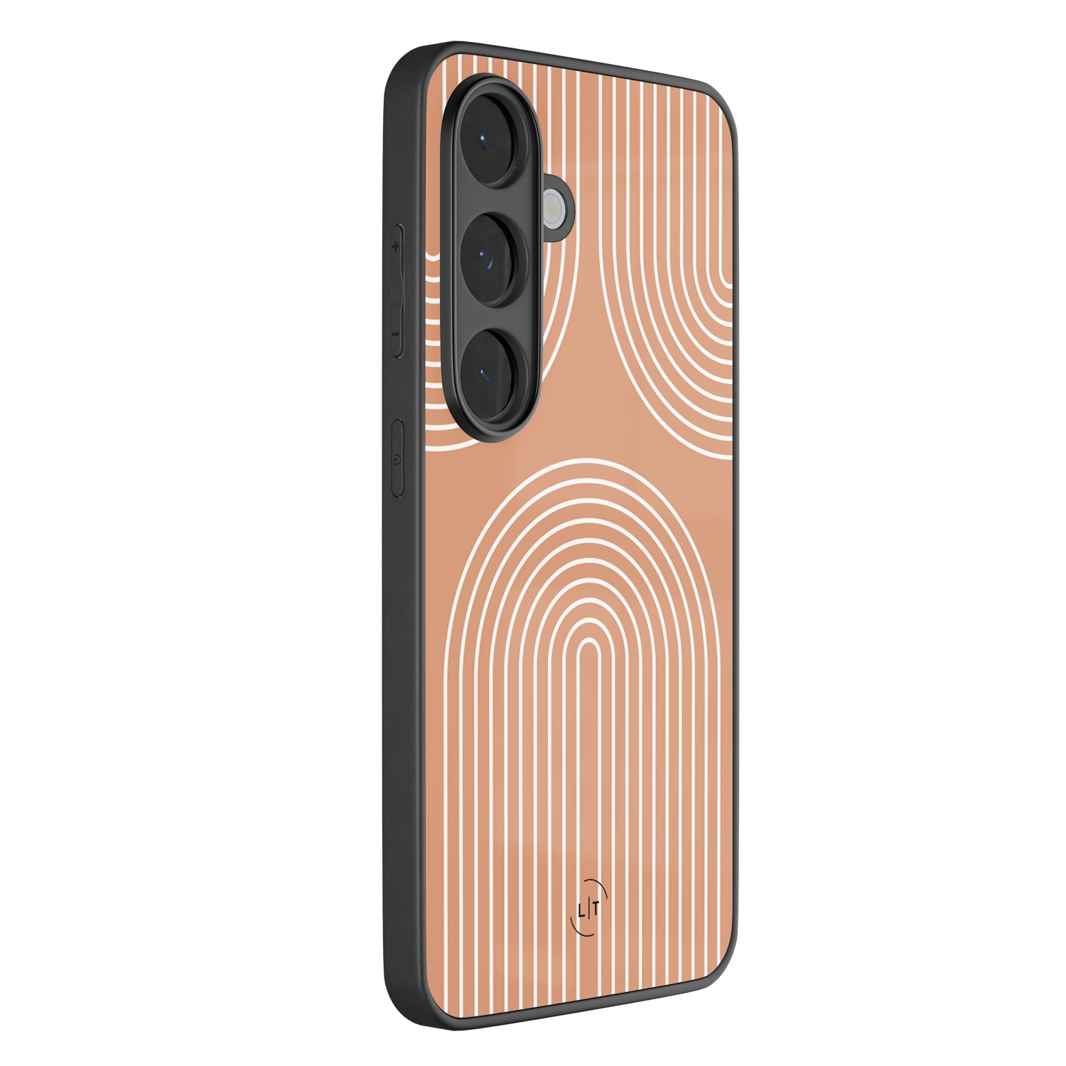 Leuke Telefoonhoesjes Samsung Galaxy S26 hoesje glas - Peach geometry