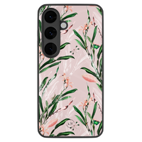 Leuke Telefoonhoesjes Samsung Galaxy S26 hoesje glas - Pink botanical