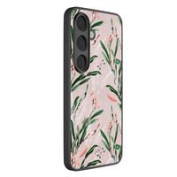Leuke Telefoonhoesjes Samsung Galaxy S26 hoesje glas - Pink botanical