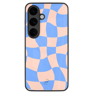 Leuke Telefoonhoesjes Samsung Galaxy S26 hoesje glas - Wavy checkboard