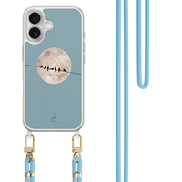 Leuke Telefoonhoesjes iPhone 17 hoesje met blauw koord - Moon birds