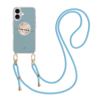 Leuke Telefoonhoesjes iPhone 17 hoesje met blauw koord - Moon birds