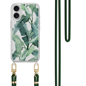 Leuke Telefoonhoesjes iPhone 17 hoesje met groen koord - Banana leaves