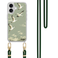 Leuke Telefoonhoesjes iPhone 17 hoesje met groen koord - Vogels