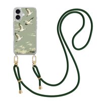 Leuke Telefoonhoesjes iPhone 17 hoesje met groen koord - Vogels