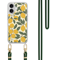 Leuke Telefoonhoesjes iPhone 17 hoesje met groen koord - Citroenen