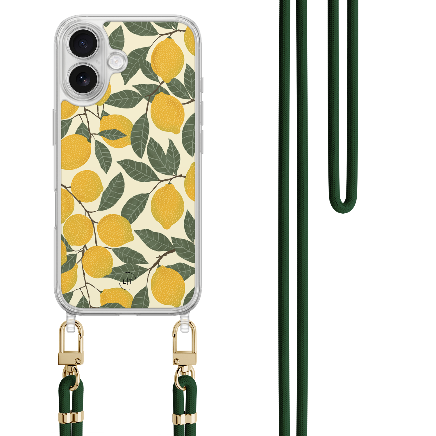 Leuke Telefoonhoesjes iPhone 17 hoesje met groen koord - Citroenen