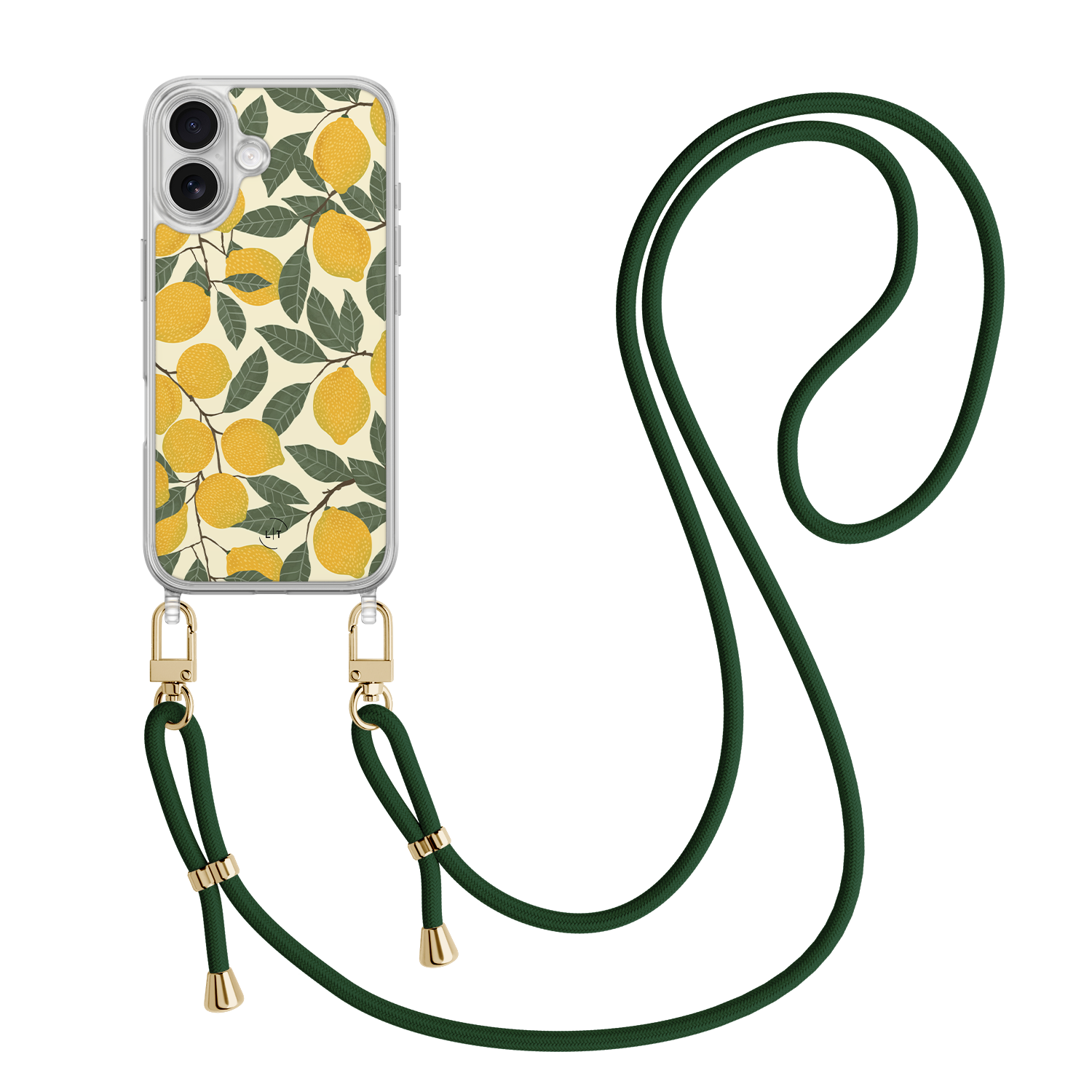 Leuke Telefoonhoesjes iPhone 17 hoesje met groen koord - Citroenen