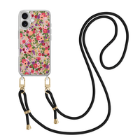 Leuke Telefoonhoesjes iPhone 17 hoesje met zwart koord - Floral garden