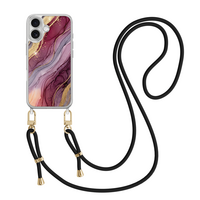 Leuke Telefoonhoesjes iPhone 17 hoesje met zwart koord - Velvet marble