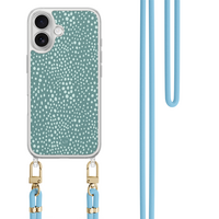 Leuke Telefoonhoesjes iPhone 17 hoesje met blauw koord - Blue dots