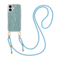 Leuke Telefoonhoesjes iPhone 17 hoesje met blauw koord - Blue dots
