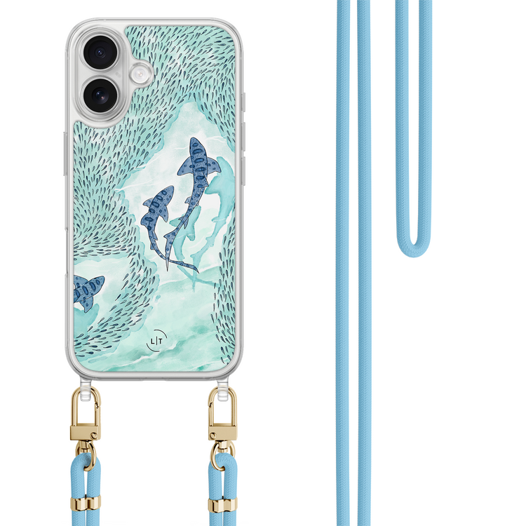 Leuke Telefoonhoesjes iPhone 17 hoesje met blauw koord - Baby shark