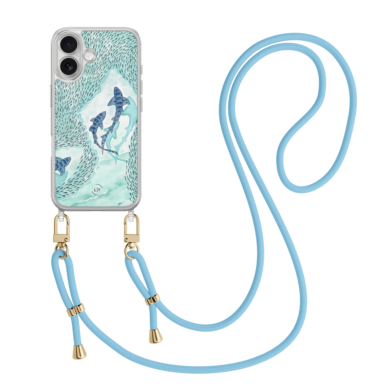 Leuke Telefoonhoesjes iPhone 17 hoesje met blauw koord - Baby shark