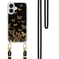 Leuke Telefoonhoesjes iPhone 17 hoesje met zwart koord - Vlinders