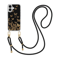 Leuke Telefoonhoesjes iPhone 17 hoesje met zwart koord - Vlinders