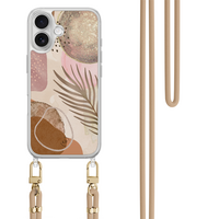 Leuke Telefoonhoesjes iPhone 17 hoesje met beige koord - Abstract blush shapes