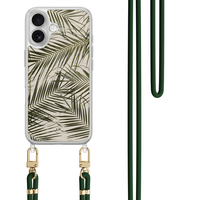 Leuke Telefoonhoesjes iPhone 17 hoesje met groen koord - Leave me alone