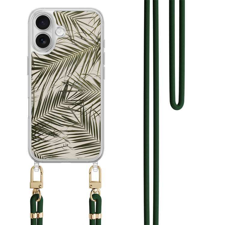 Leuke Telefoonhoesjes iPhone 17 hoesje met groen koord - Leave me alone