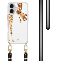 Leuke Telefoonhoesjes iPhone 17 hoesje met zwart koord - Giraffe