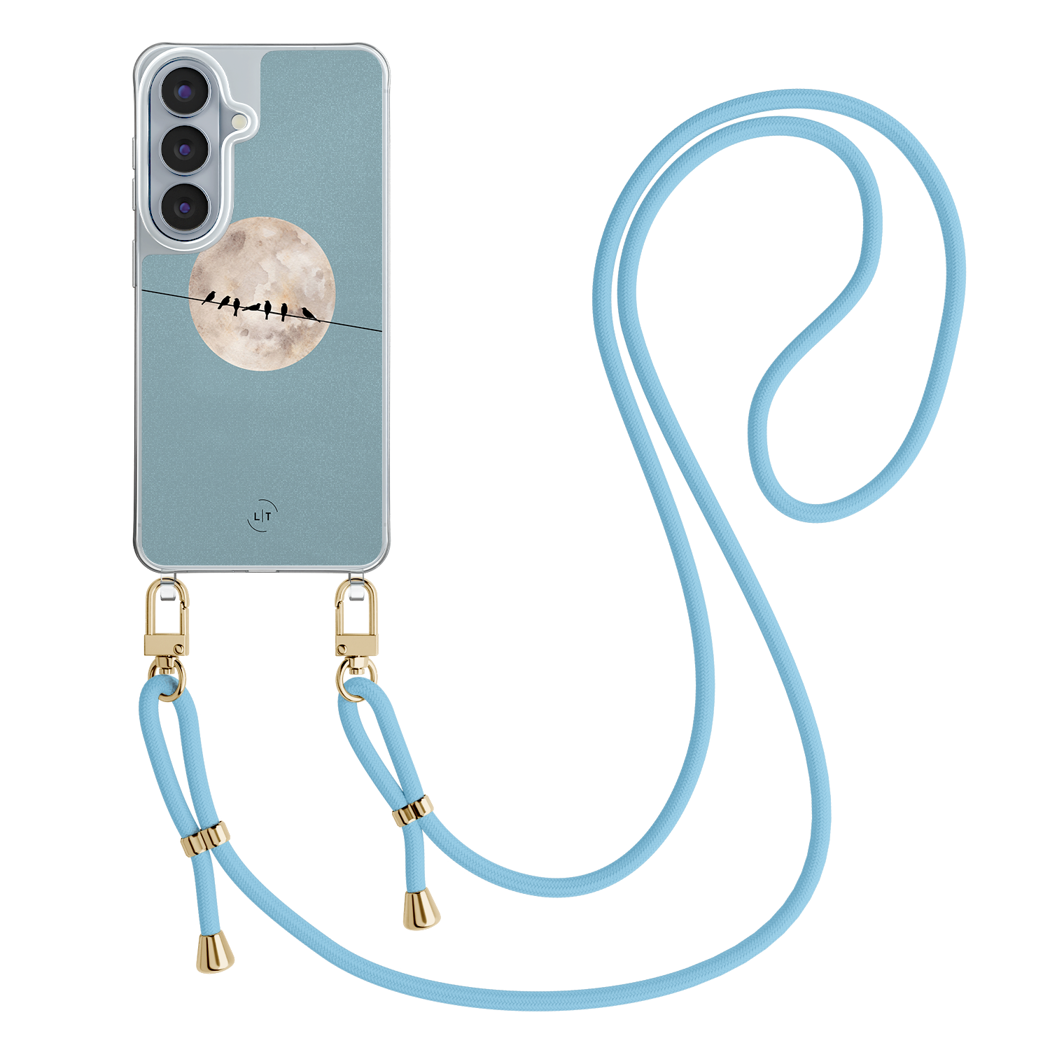Leuke Telefoonhoesjes Samsung Galaxy S26 hoesje met blauw koord - Moon birds