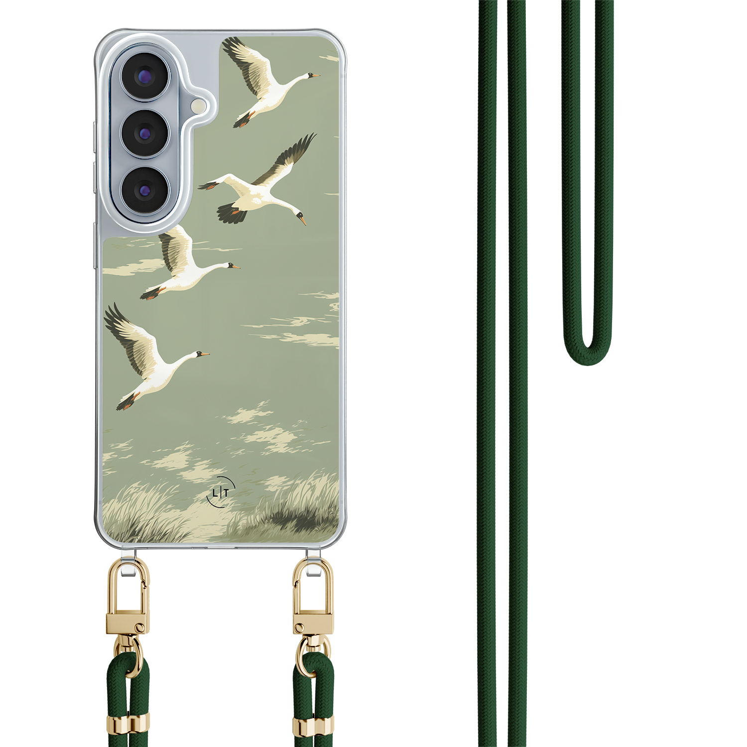 Leuke Telefoonhoesjes Samsung Galaxy S26 hoesje met groen koord - Vogels