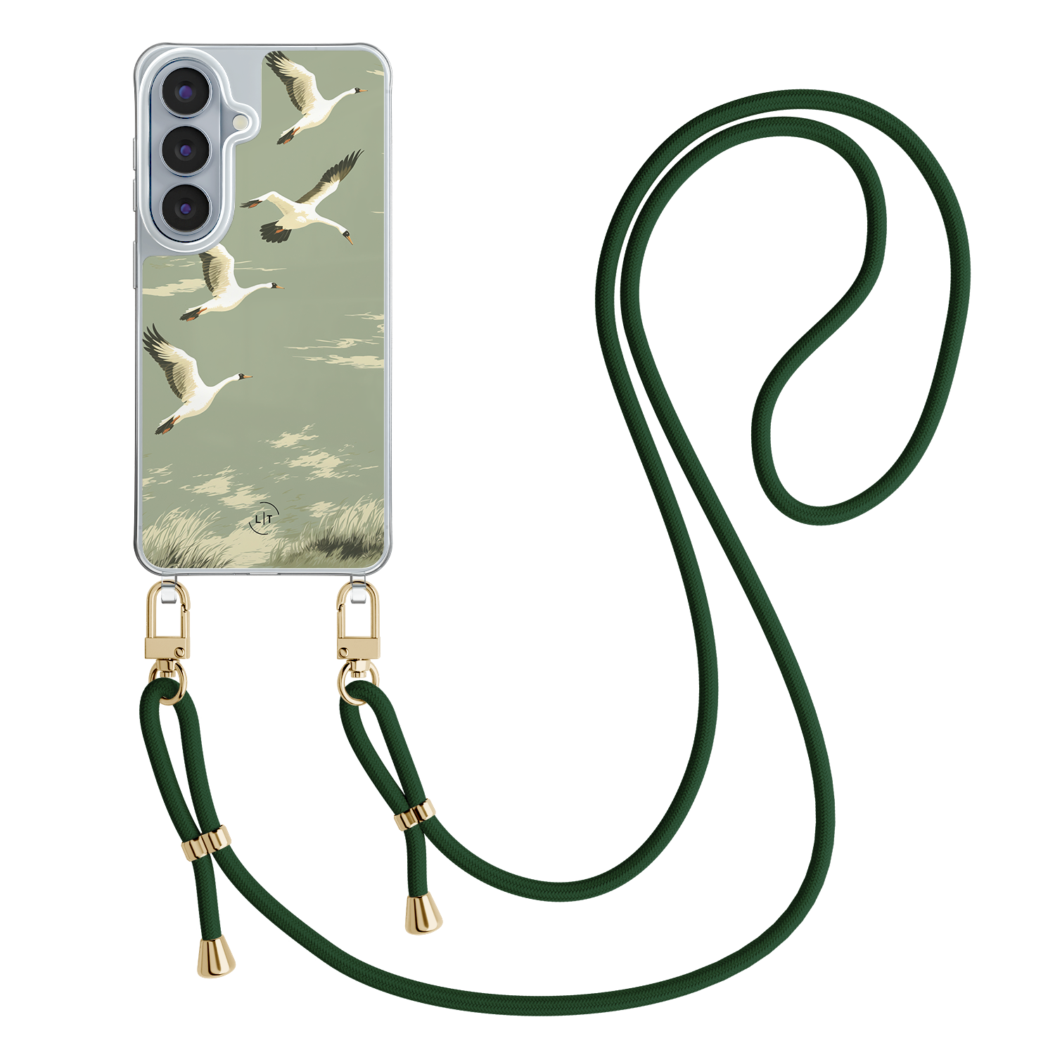 Leuke Telefoonhoesjes Samsung Galaxy S26 hoesje met groen koord - Vogels