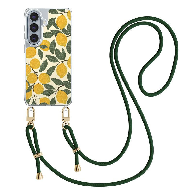 Leuke Telefoonhoesjes Samsung Galaxy S26 hoesje met groen koord - Citroenen