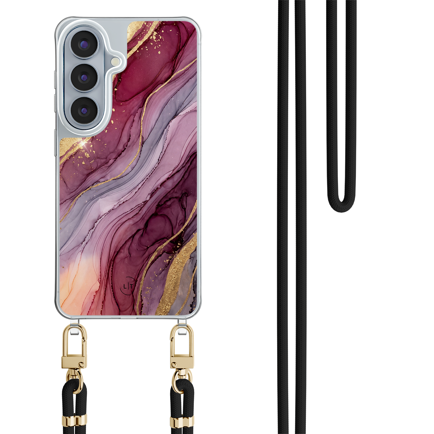 Leuke Telefoonhoesjes Samsung Galaxy S26 hoesje met zwart koord - Velvet marble