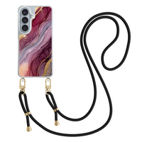 Leuke Telefoonhoesjes Samsung Galaxy S26 hoesje met zwart koord - Velvet marble
