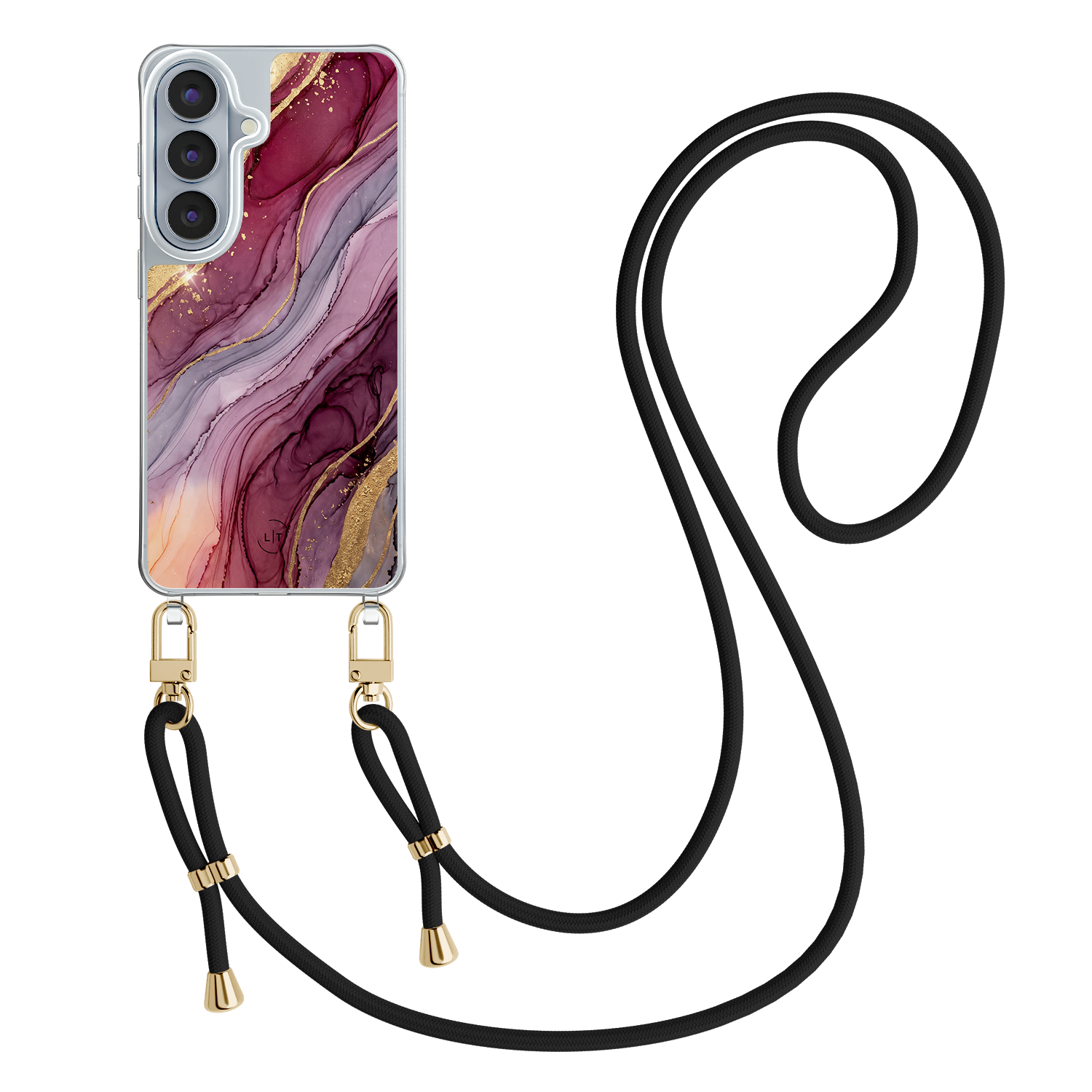 Leuke Telefoonhoesjes Samsung Galaxy S26 hoesje met zwart koord - Velvet marble